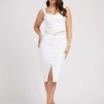 Τζιν φούστα δαντέλα sangallo