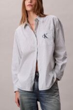 Ριγέ Πουκάμισο Από Βαμβακερή Ποπλίνα - Image 15