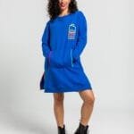 Πολύχρωμο Φόρεμα Φούτερ με Φερμουάρ και Σχέδιο Ρομπότ - We Are Connected