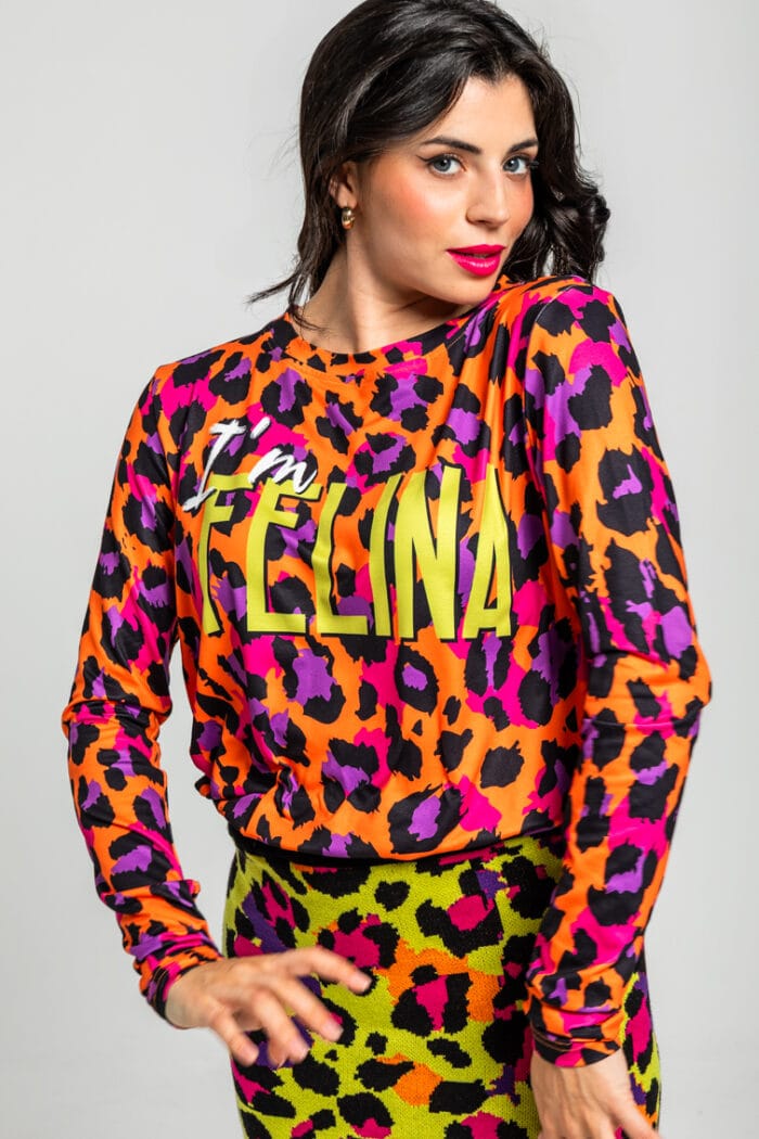 ΜΠΛΟΥΖΑ LOLINA ΜΕ ΠΟΛΥΧΡΩΜΟ ΣΧΕΔΙΟ ANIMAL-I'M FELINA - Image 1