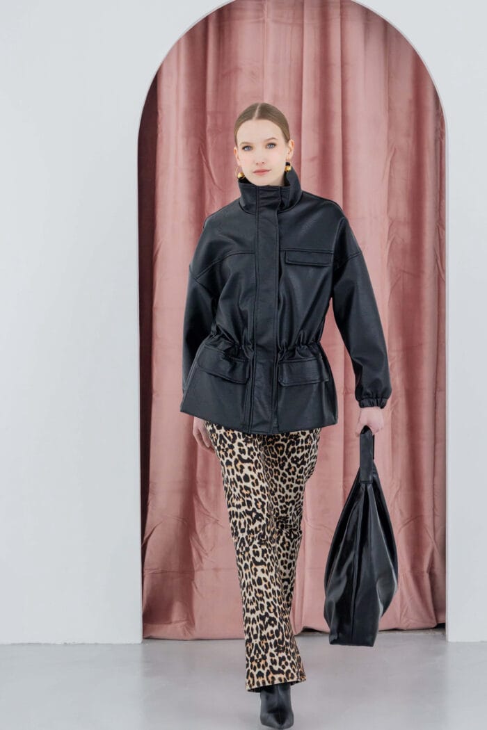Eco leather jacket με κορδόνι - Image 2