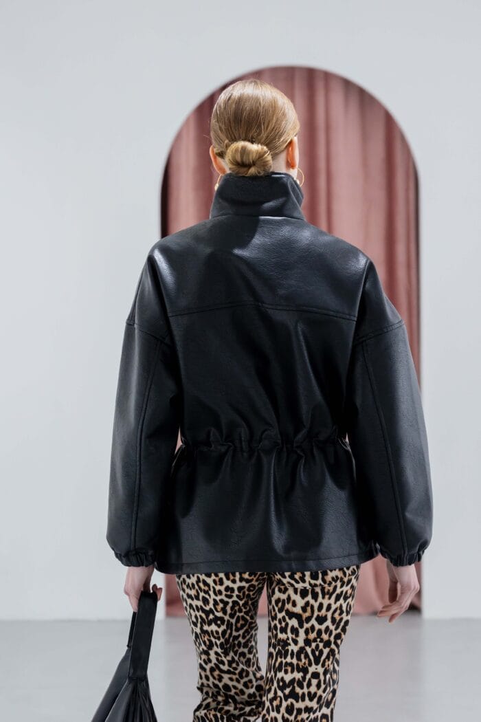 Eco leather jacket με κορδόνι - Image 4