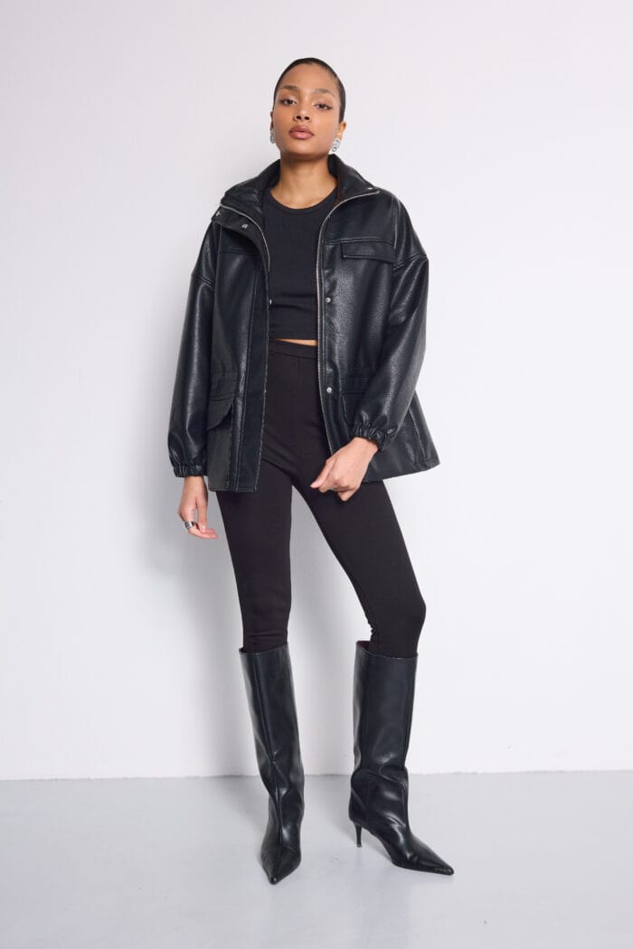 Eco leather jacket με κορδόνι - Image 1