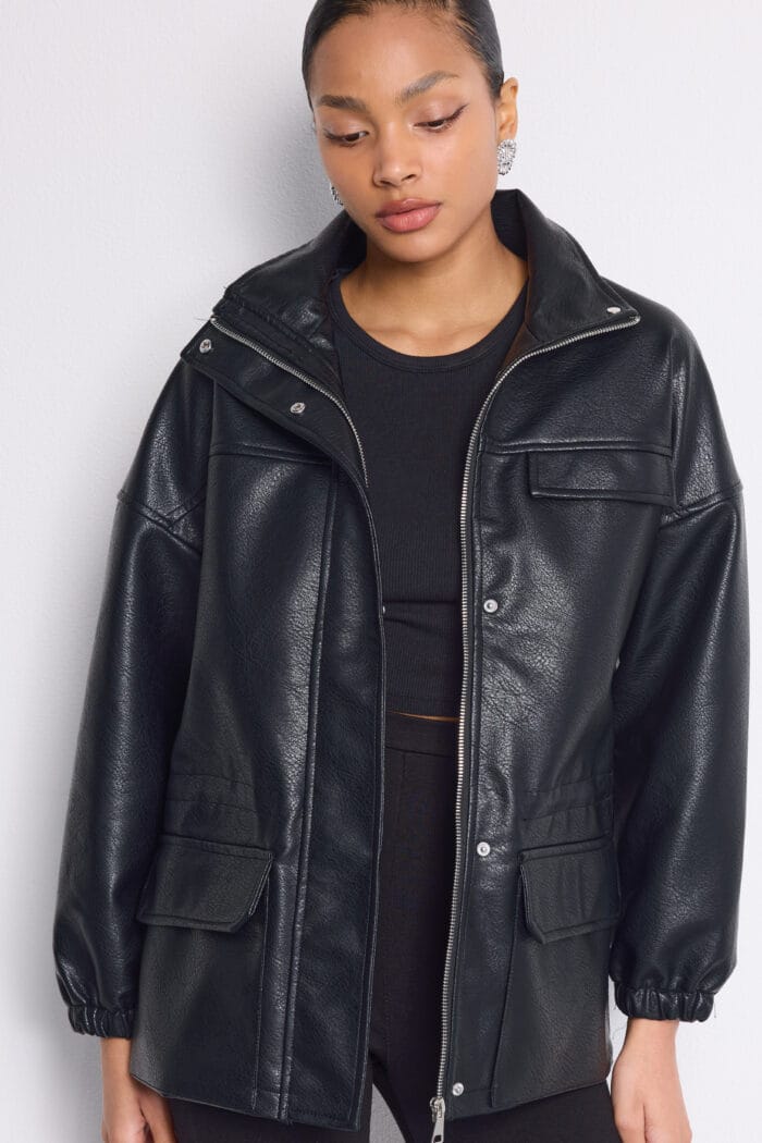 Eco leather jacket με κορδόνι - Image 6