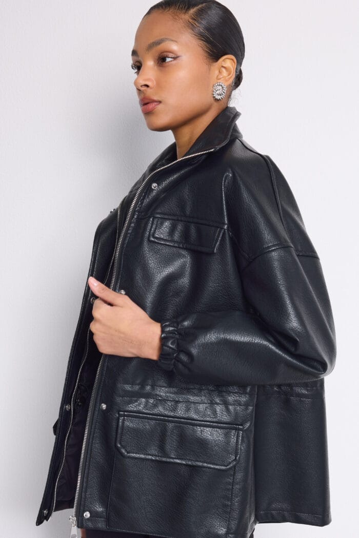 Eco leather jacket με κορδόνι - Image 7