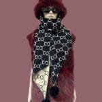 Κασκόλ μακρύ με ανάγλυφο σχέδιο