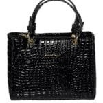 Μικρή τσάντα κροκό λουστρίνι