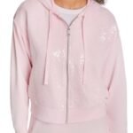 Φούτερ με κουκούλα και φερμουάρ μπροστά με πούλιες