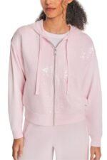 Φούτερ με κουκούλα και φερμουάρ μπροστά με πούλιες