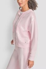 Φούτερ με κουκούλα και φερμουάρ μπροστά με πούλιες - Image 4