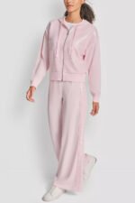 Φούτερ με κουκούλα και φερμουάρ μπροστά με πούλιες - Image 2