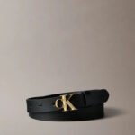 Ζώνη Από Δέρμα Micropebble Και Μονόγραμμα Αγκράφα