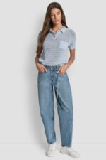 MID-RISE BARREL JEANS