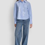 POPLIN BUTTON FRONT SHIRT WITH SEQUINS