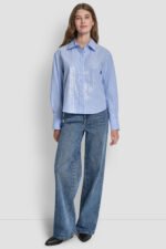 POPLIN BUTTON FRONT SHIRT WITH SEQUINS