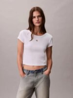 T-Shirt Σε Slim Γραμμή Και Βαμβακερό Ριμπ - Image 8