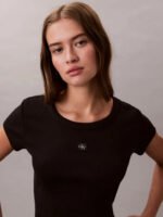 T-Shirt Σε Slim Γραμμή Και Βαμβακερό Ριμπ - Image 4