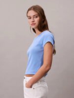 T-Shirt Σε Slim Γραμμή Και Βαμβακερό Ριμπ - Image 16