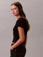 T-Shirt Σε Slim Γραμμή Και Βαμβακερό Ριμπ - Image 6