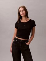 T-Shirt Σε Slim Γραμμή Και Βαμβακερό Ριμπ - Image 7