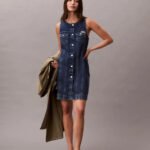 Αμάνικο Denim Trucker Φόρεμα