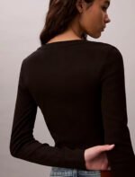 Κοντή ριμπ βαμβακερή ζακέτα - Image 5