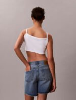 Κοντό τοπ από βαμβακερό καμί με ριμπ ύφανση - Image 2