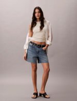 Λεπτή μπλούζα με ρίγες και πλάτη Waffle