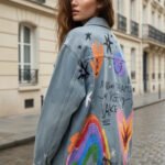 Rainbow jeans jacket