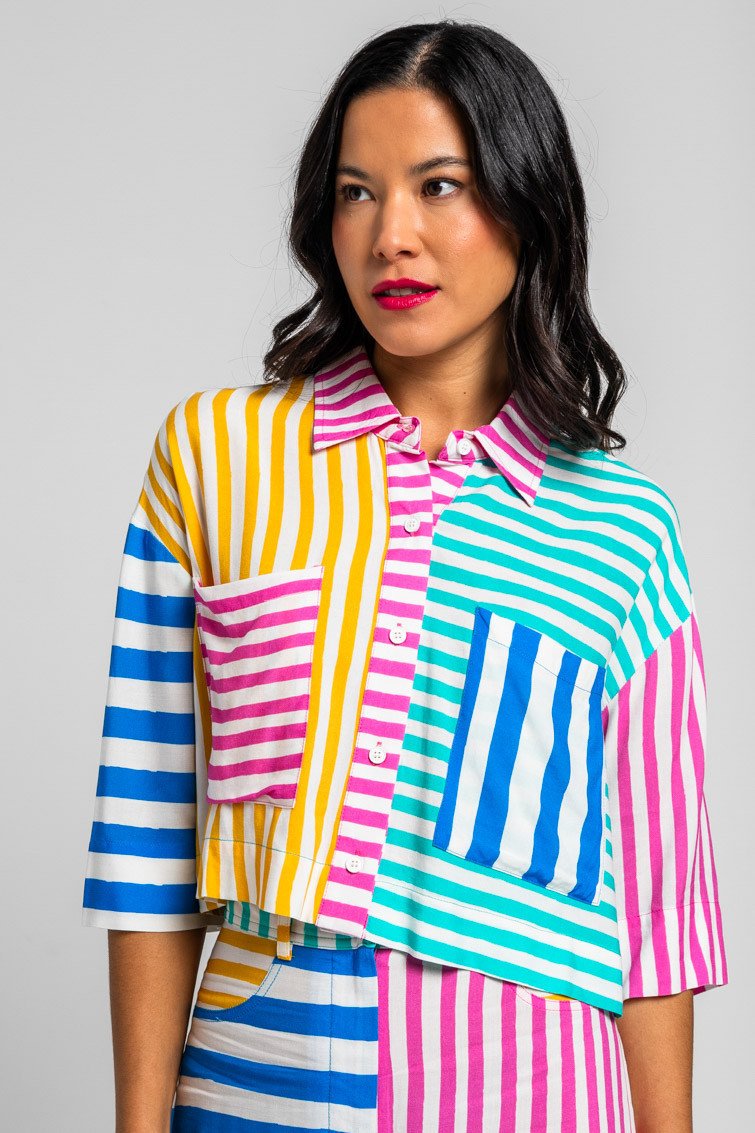 camisa-cargo-crop-de-rayas-combinadas-dolce-vita Πουκάμισο Cargo Crop - Dolce vita - Image 1