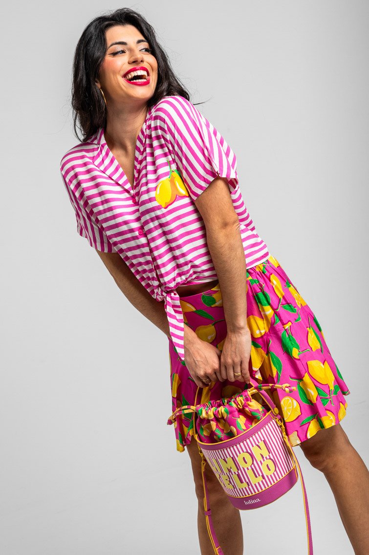 camisa-nudo-de-rayas-blancas-y-rosas-limoncello Ριγέ πουκάμισο- Limoncello - Image 1