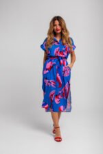 Αμάνικο μπλε μίντι φόρεμα- Rompe el molde - Image 11