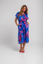 Αμάνικο μπλε μίντι φόρεμα- Rompe el molde - Image 9