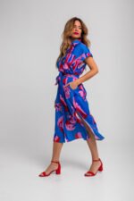 Αμάνικο μπλε μίντι φόρεμα- Rompe el molde - Image 8