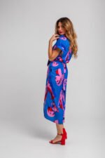 Αμάνικο μπλε μίντι φόρεμα- Rompe el molde - Image 7