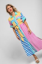 Ριγέ μίντι πουκάμισο σαφάρι- Dolce vita - Image 5