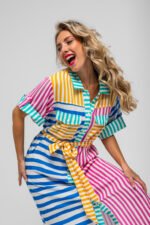 Ριγέ μίντι πουκάμισο σαφάρι- Dolce vita - Image 4