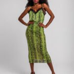 Eφαρμοστή φούστα από τούλι με τύπωμα - Snake