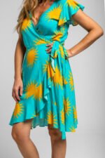 Κοντό φόρεμα με τιρκουάζ βολάν - Oh Sole mio - Image 5