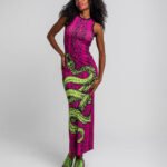 Μακρύ φόρεμα με αθλητική πλάτη- Snake