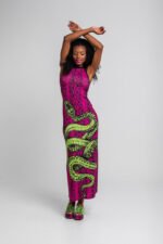 Μακρύ φόρεμα με αθλητική πλάτη- Snake - Image 3