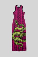 Μακρύ φόρεμα με αθλητική πλάτη- Snake - Image 2