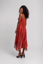 Μακρύ φαρδύ φόρεμα με ρυθμιζόμενες τιράντες- Snake - Image 8