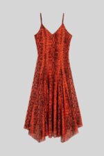 Μακρύ φαρδύ φόρεμα με ρυθμιζόμενες τιράντες- Snake - Image 2