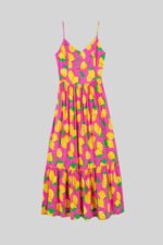 Ροζ λεμονί φόρεμα μίντι μπουστάκι- Limoncello - Image 2