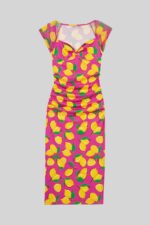 Φόρεμα μίντι με ροζ λαιμόκοψη  - Limoncello - Image 2