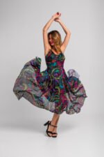 Μακρύ φόρεμα χωρίς τιράντες από τούλι- Veneno - Image 8