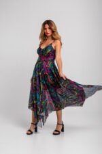 Μακρύ φόρεμα χωρίς τιράντες από τούλι- Veneno