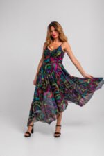 Μακρύ φόρεμα χωρίς τιράντες από τούλι- Veneno - Image 4