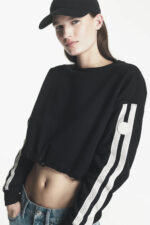 CROPPED STRIPED SWEATSHIRT